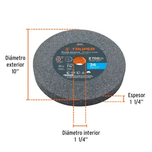 Truper Rueda abrasiva p/esmeril 10X1 1/4