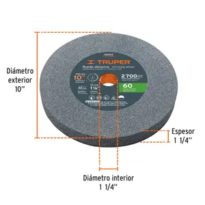 Truper Rueda abrasiva p/esmeril 10X1 1/4