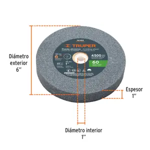 Truper Rueda abrasiva p/esmeril 6 X 1