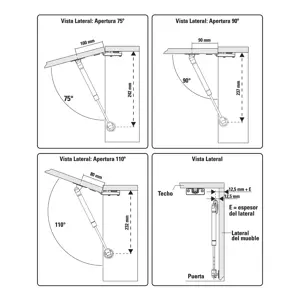 Pistón a gas con capacidad de 60 N / 6 kg, Hermex