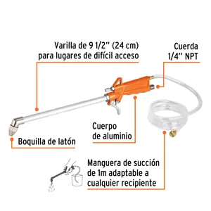 Pistola para limpieza de máquinas, cuerda 1/4 NPT, Truper