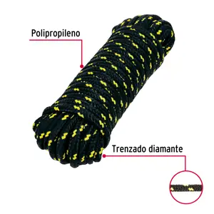 Fiero Piola de Polipropileno trenzada, multicolor, 10mm x 15m