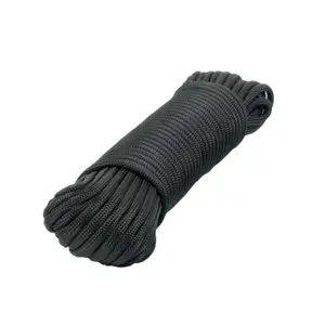 Piola de nylon paracord de 4mm x 15m negro, madeja, FIERO