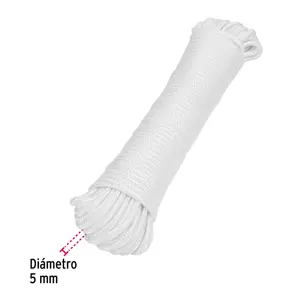 Piola de poliéster diamante de 5mmx30m blanca, madeja, FIERO