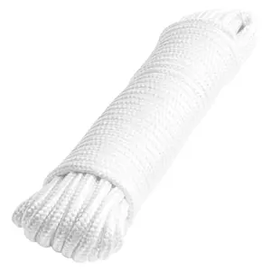 Piola de poliéster diamante de 6mmx15m blanca, madeja, FIERO