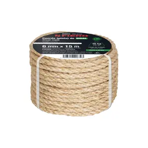 Piola de Sisal de 6 mm x 15 m natural, Fiero