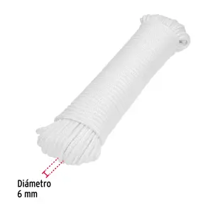 Piola de poliéster diamante de 6mmx30m blanca, madeja, FIERO