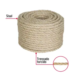 Piola de Sisal de 8 mm x 30 m natural, Fiero