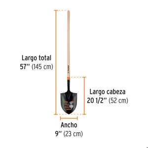 Pala irrigación T-2000, mango largo 45