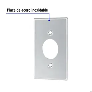 Volteck Placa de Acero Inoxidable para contacto sencillo, Standard