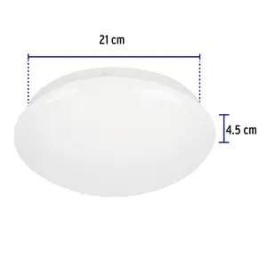 Volteck Luminario LED 8W plafón decorativo liso, luz de día,BASIC