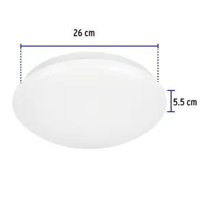 Volteck Luminario LED 18W plafón decorativo liso, luz de día,BASIC