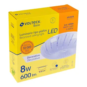 Volteck Luminario LED 8W plafón decorativo espiral luz cálida,BASIC