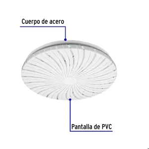 Volteck Luminario LED 15W plafón decorativo espiral luz cálida,BASIC