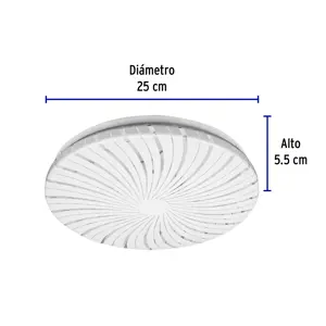 Volteck Luminario LED 15W plafón decorativo espiral luz cálida,BASIC