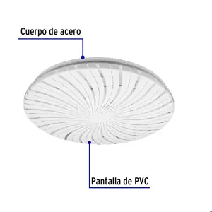 Volteck Luminario LED 18W plafón decorativo espiral luz cálida,BASIC