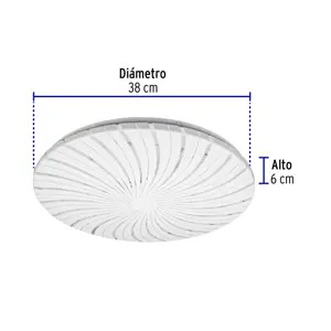 Volteck Luminario LED 22W plafón decorativo espiral luz de día,BASIC