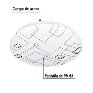 Volteck Luminario LED 8W plafón decorativo cuadros luz de día,BASIC