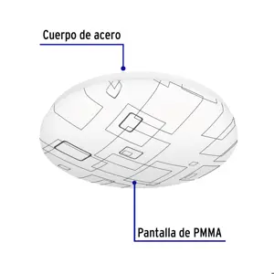 Volteck Luminario LED 18W plafón decorativo cuadros luz de día,BASIC