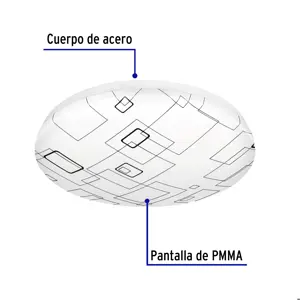 Volteck Luminario LED 22W plafón decorativo cuadros luz de día,BASIC