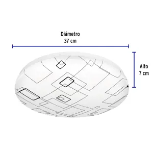 Volteck Luminario LED 22W plafón decorativo cuadros luz de día,BASIC