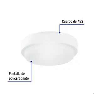 Plafón decorativo de LED 10 W redondo para baño, Volteck