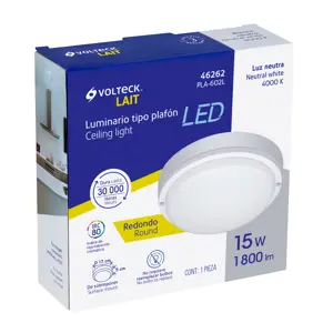 Plafón decorativo de LED 15 W redondo para baño, Volteck