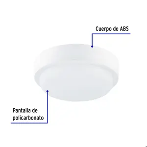 Plafón decorativo de LED 15 W redondo para baño, Volteck