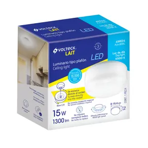 Volteck Luminario de LED 15 W tipo plafón, base E26, luz de día