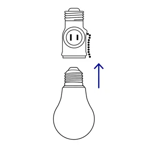 Portalámpara de baquelita, con interruptor de cadena,Volteck