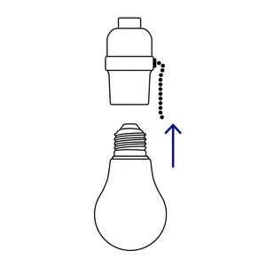 Portalámpara de baquelita, con interruptor de cadena,Volteck