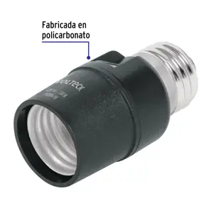 Portalámpara de PVC, con sensor de luz, Volteck