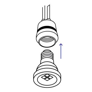 Portalámpara de PVC, con sensor de luz, Volteck