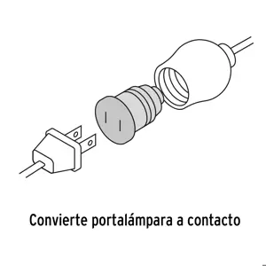 Adaptador de portalámpara a contacto, Volteck