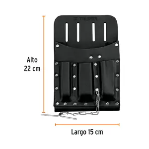 Porta herramientas de cuero con 11 compartimentos, Truper