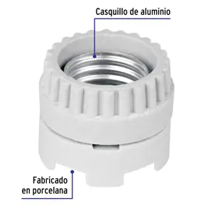 Portalámpara de porcelana, tipo anuncio, Volteck