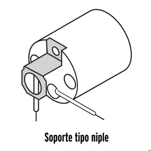 Portalámpara de porcelana, soporte tipo niple, Volteck