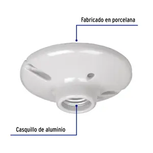 Portalámpara de porcelana, 4-1/2