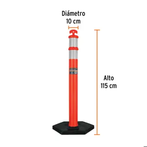 Truper Poste delimitador de 115 cm de alto con base y reflejante