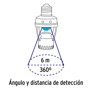 Portalámpara con sensor de movimiento 360°, Volteck