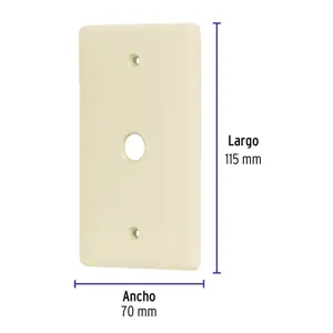 Placa de ABS pasacable, Standard, marfil, Volteck