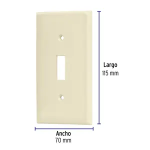 Volteck Placa de ABS para interruptor vertical, Standard, marfil