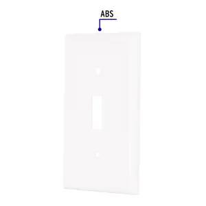 Volteck Placa de ABS para interruptor vertical, Standard, blanco