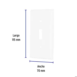 Volteck Placa de ABS para interruptor vertical, Standard, blanco