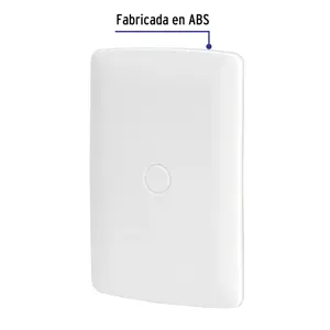 Placa de ABS, ciega, línea Italiana, color blanco, Volteck