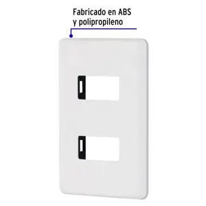 Placa 2 módulos de ABS, blanca, Volteck Basic