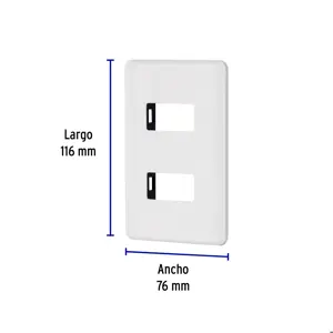 Placa 2 módulos de ABS, blanca, Volteck Basic