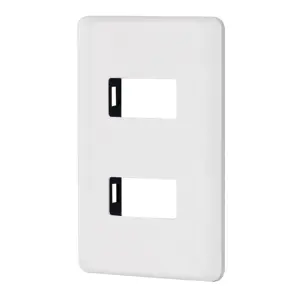 Placa 2 módulos de ABS, blanca, Volteck Basic