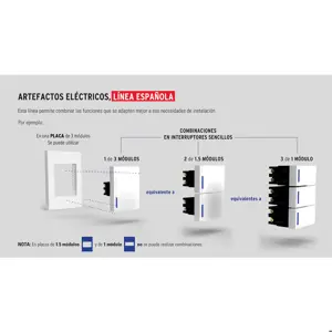 Volteck Placa 2 ventanas, 1 módulo, línea Española, color blanco