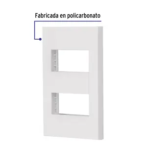 Volteck Placa 2 ventanas, 1 módulo, línea Española, color blanco